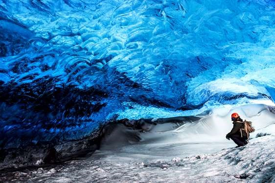 Cuerva en el glaciar Vatnajökull de Islandia (Fuente: msn)