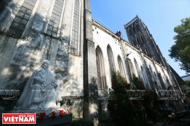 Un lado de la catedral de Hanoi (Fuente: VNA)