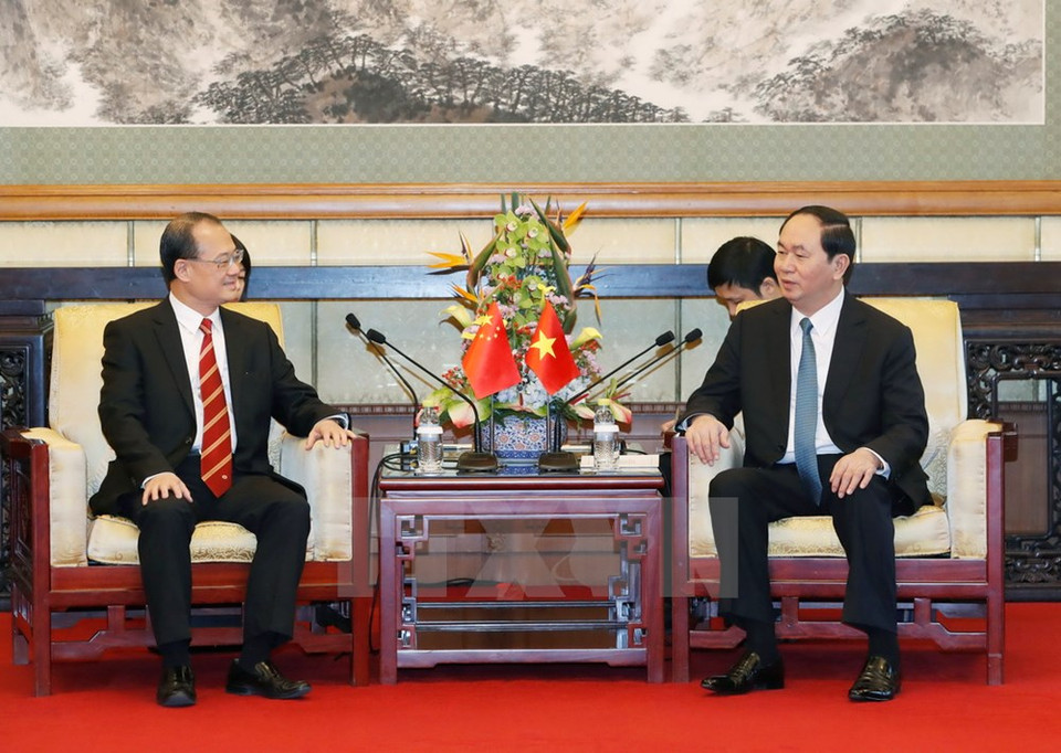 Dai Quang recibe al presidente del grupo Texhong, Hong Tianzhu (Fuente: VNA)