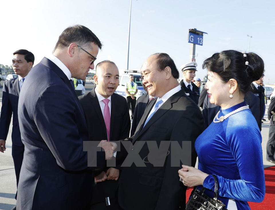 Los altos funcionarios de Alemania recibieron al premier vietnamita (Fuente:VNA)