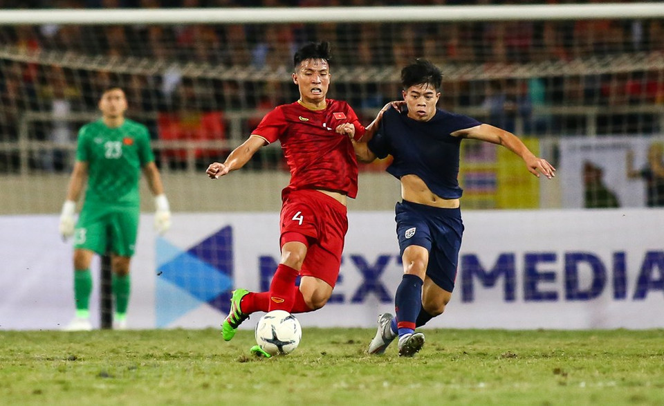 Imagen del partido entre la selección vietnamita y su rival tailandés en el estadio de My Dinh. (Fuente: Vietnam+)
