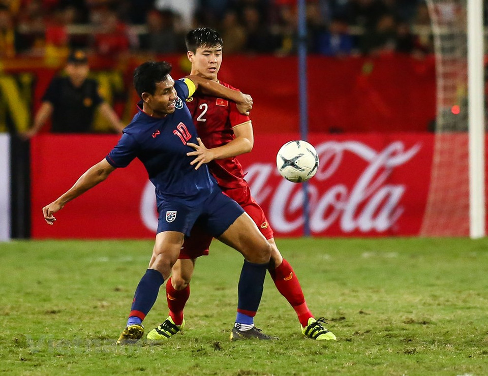 Imagen del partido entre la selección vietnamita y su rival tailandés en el estadio de My Dinh. (Fuente: Vietnam+)