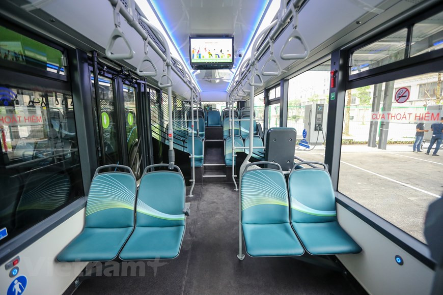 El amplio espacio del interior del autobús. (Foto: Vietnam+)