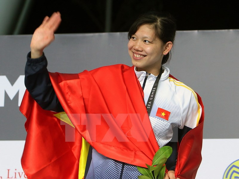 Nguyen Thi Anh Vien gana medalla de oro en natación (Fuente: VNA)