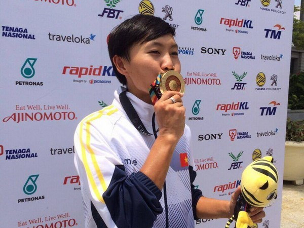 Nguyen Thi That gana medalla de oro en ciclismo (Fuente: VNA)