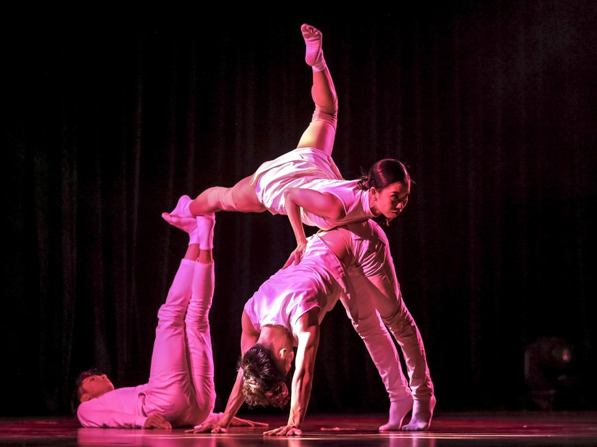 El performance “ Start o Stop” del coreógrafo singapurense Danny Tan dio inicio para el festival (Fuente: Vietnamplus)