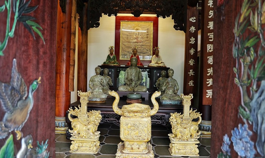 La casa hecha de cerámica y madera es también un espacio imbuido del arte tradicional (Foto: Vietnam +)