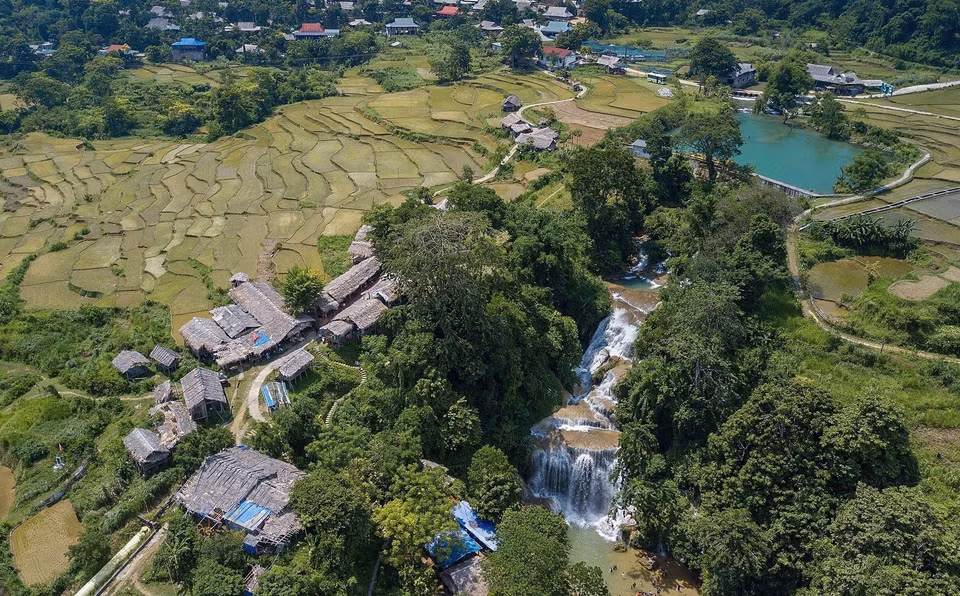 Vista panorámica de la catarata Mu. (Foto: VNA)