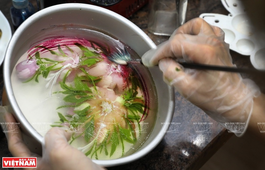 Colorean el crisantemo (Foto: VNA)