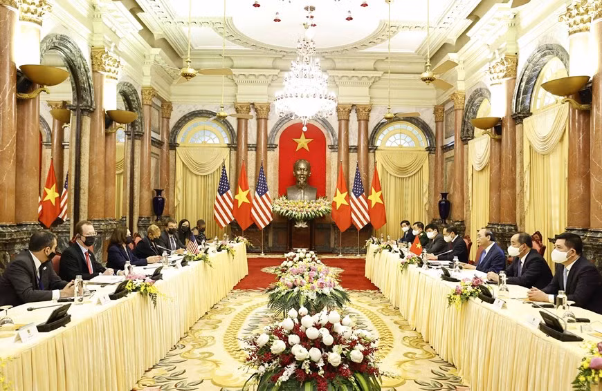 Escenario de la reunión (Foto: VNA)