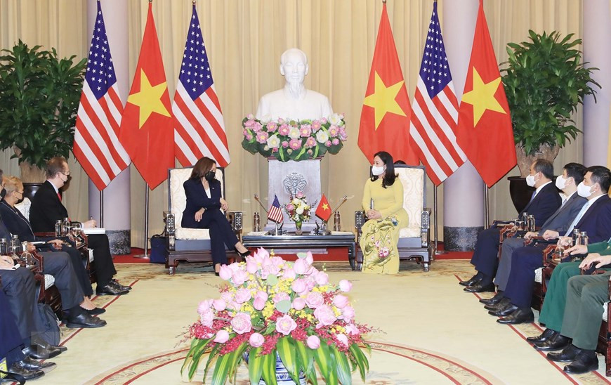 Durante su estadía en Vietnam, Kamala Harris sostendrá reuniones con dirigentes vietnamitas sobre la pandemia del COVID-19, la cooperación económica y asuntos de seguridad regional (Foto: VNA)