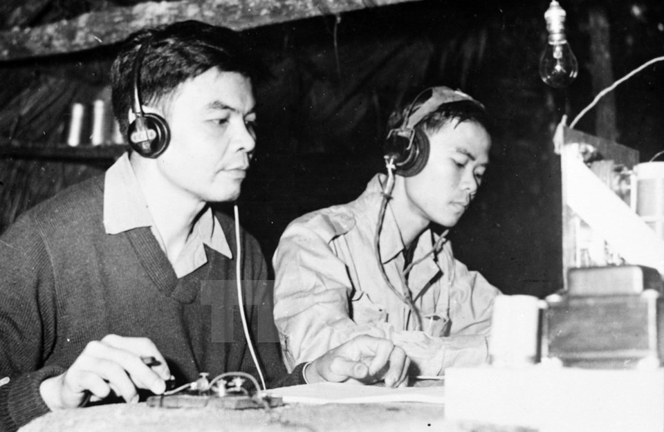 La sección de enlace de la Agencia noticiosa Giai Phong (predecesor de la VNA) durante la resistencia contra Estados Unidos
