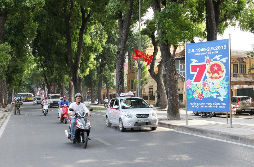 Pancarta expuesta en una calle capitalina (Fuente: VNA)