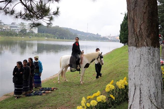 Algunos trajes tradicionales de Vietnam presentados en el festival (Fuente: VNA)