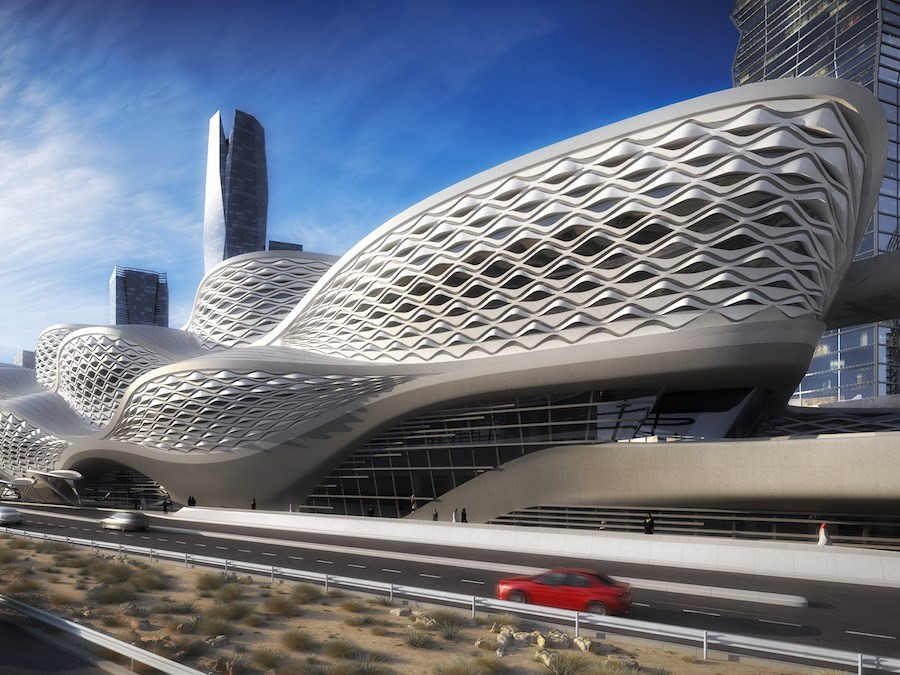 El Metro de Riad, la nueva línea de ferrocarril de Arabia Saudita por 23.500 millones de dólares contará con una estación diseñada por Zaha Hadid. Sus 175 kilómetros de ferrocarril revolucionarán la manera en que los residentes de Riad se desplazan. Está programado para empezar a funcionar en 2019. (Fuente: Reuters)