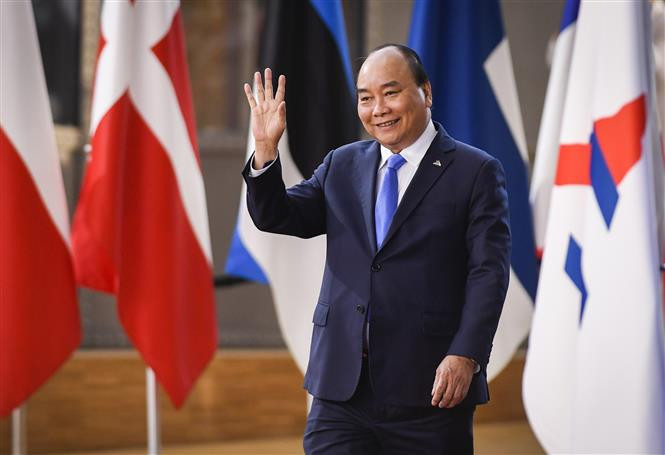 El primer ministro de Vietnam, Nguyen Xuan Phuc, asiste a la inauguración de la XII ASEM. (Fuente: VNA)