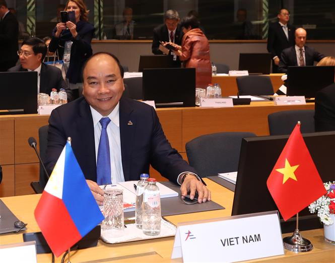El primer ministro de Vietnam, Nguyen Xuan Phuc, asiste a la inauguración de la XII ASEM. (Fuente: VNA)