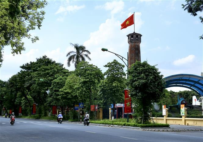 Un rincón de la Torre de la Bandera de Hanoi en los días otoñales (Foto: VNA)