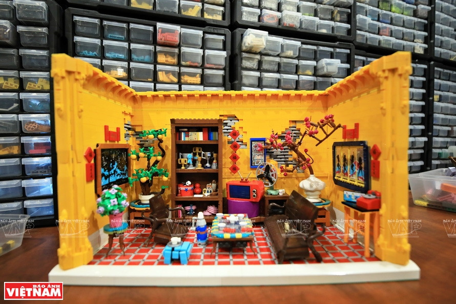 Imagen de una sala de estar en la década de 1990 en el Año Nuevo Lunar (Foto: VNA)