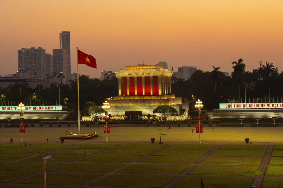 Atardecer en el Mausoleo del Presidente Ho Chi Minh (Foto: VNA)