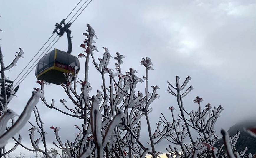 Los vientos de aire frío continúan fortaleciéndose sobre la provincia norteña de Lao Cai, lo que provoca un profundo descenso de la temperatura y heladas en la ciudad de Sa Pa y algunas áreas montañosas (Fuente: VNA)