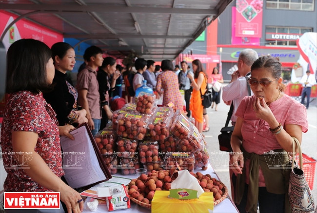 La provincia de Ba cGiang organizó la Feria del Lichi de Luc Ngan en el centro comercial Big C, en Hanoi.