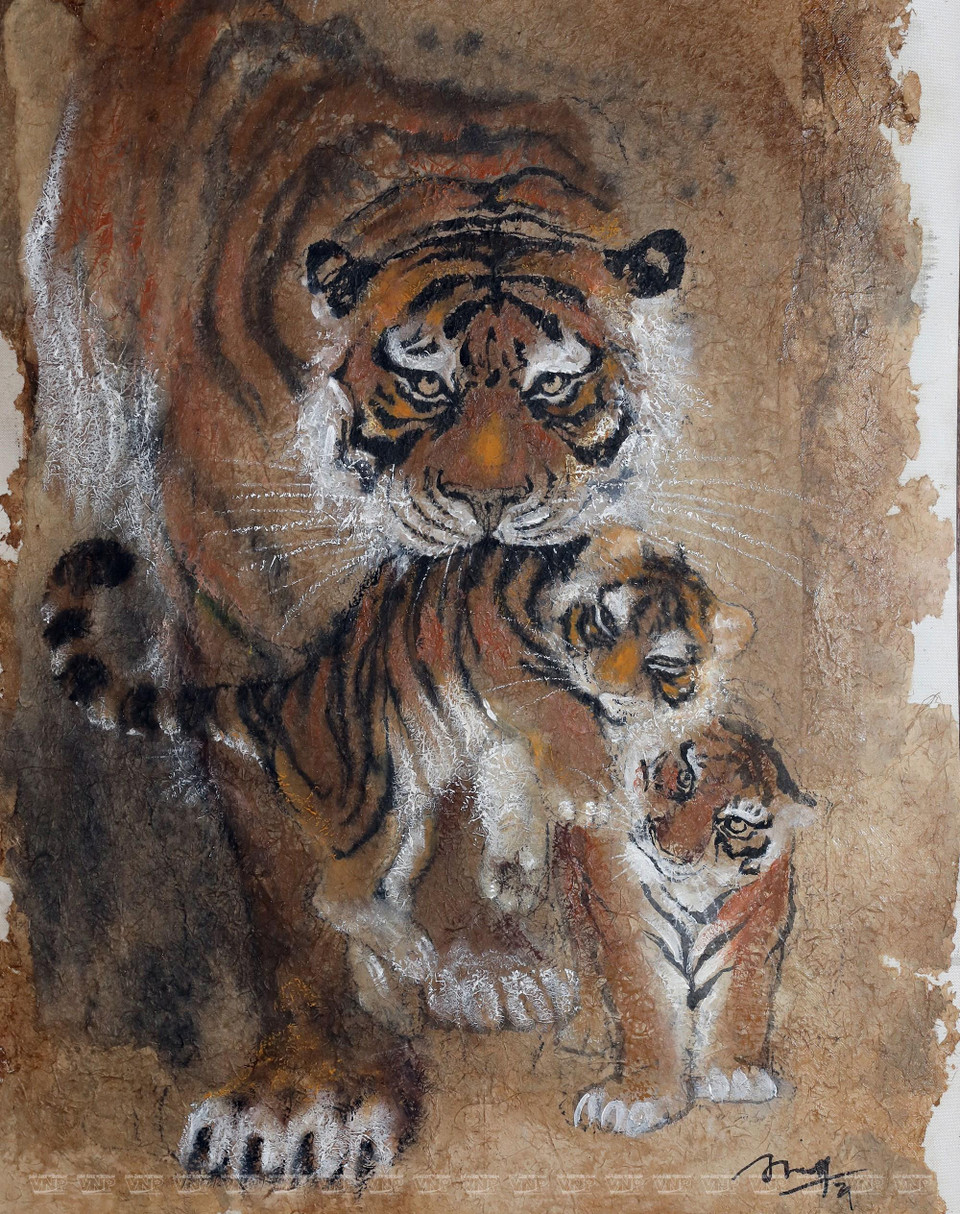 Obra sobre tigre de Doan Ninh (Fuente: VNA)