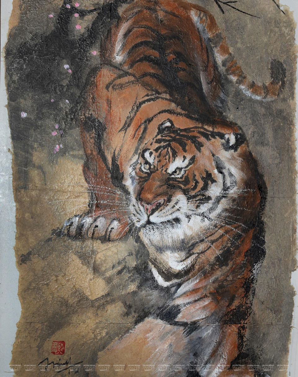 Obra sobre tigre de Doan Ninh (Fuente: VNA)