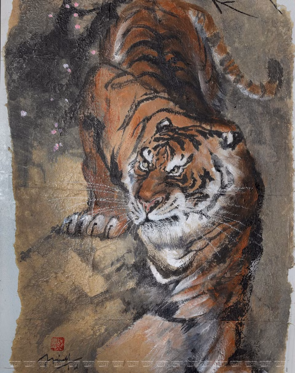 Obra sobre tigre de Doan Ninh (Fuente: VNA)