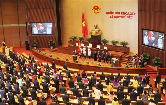 Nguyen Phu Trong, nuevo Presidente del Estado de Vietnam, jura ante el Parlamento (Fuente: VNA)
