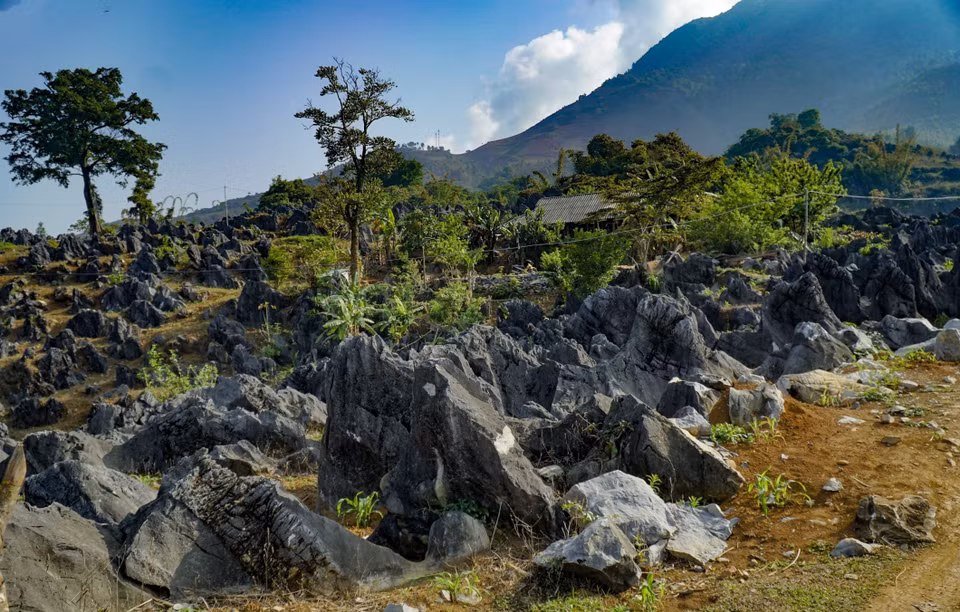 Las rocas rodean las casas de los pobladores locales (Foto: VNA)