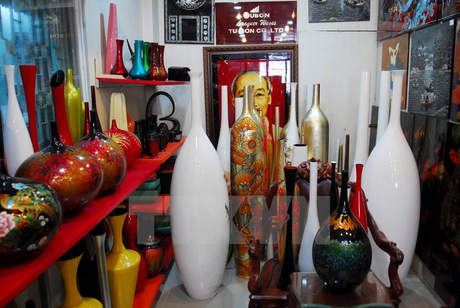 Los productos de laca de Tuong Binh Hiep han sido enviados a muchos mercados extranjeros. (Fuente: VNA)