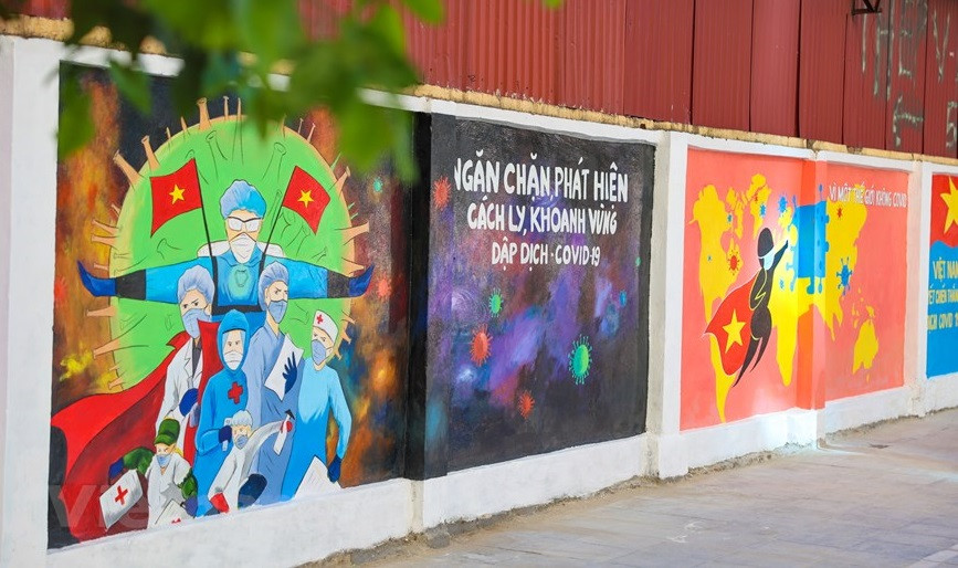 El mural se ubica en la calle Vu Trong Khanh, en el distrito de Ha Dong, Hanoi (Foto: VNA)