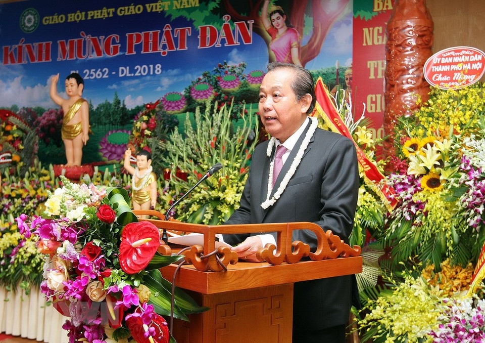 El viceprimer ministro Truong Hoa Binh en el acto (Fuente:VNA)