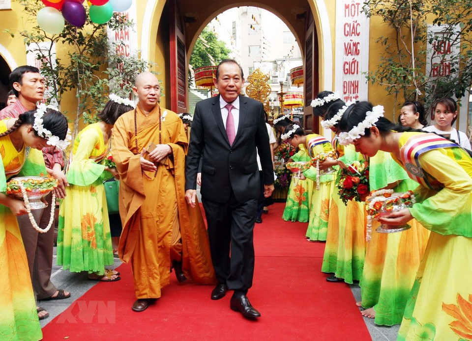 El viceprimer ministro Truong Hoa Binh en el acto (Fuente:VNA)