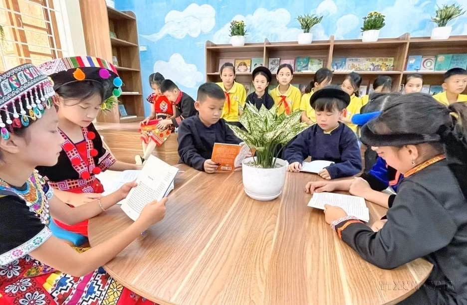 Espacio para la lectura, la interacción y actividades juveniles en la escuela secundaria para minorías étnicas Doan Ket, distrito de Trang Dinh, provincia de Lang Son. (Fuente:VNA)
