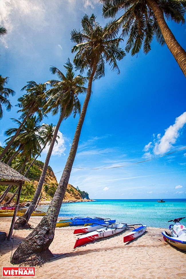 Una esquina en la playa Cay Men en Nam Du. Foto: Luu Trong Dat/VNA