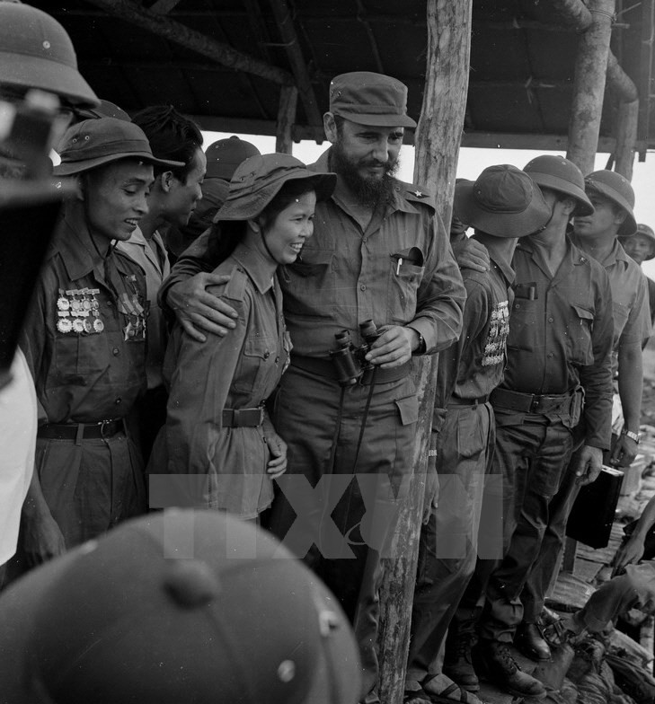 En septiembre de 1973, Fidel Castro fue el primer y único jefe de Estado extranjero que visitó, en medio guerra, a la zona liberada del Sur.(Foto: VNA)