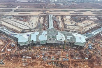 Construcción de la terminal de pasajeros del Aeropuerto de Long Thanh (Foto: VNA)