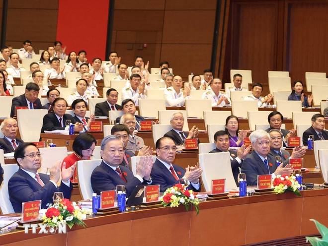 El evento contó con la presencia del secretario general del Partido Comunista de Vietnam (PCV), To Lam. (Foto: VNA) tong-bi-thu-dang-bo-quoc-hoi-8.jpg