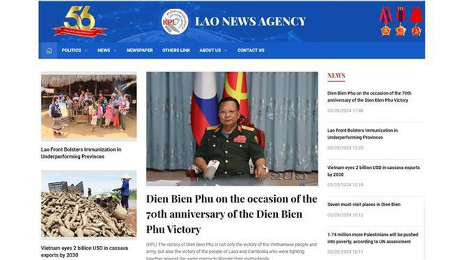 El artículo "Celebración del 70º aniversario de la victoria de Dien Bien Phu". (Foto captada del portal) lao-3863.jpg.jpg
