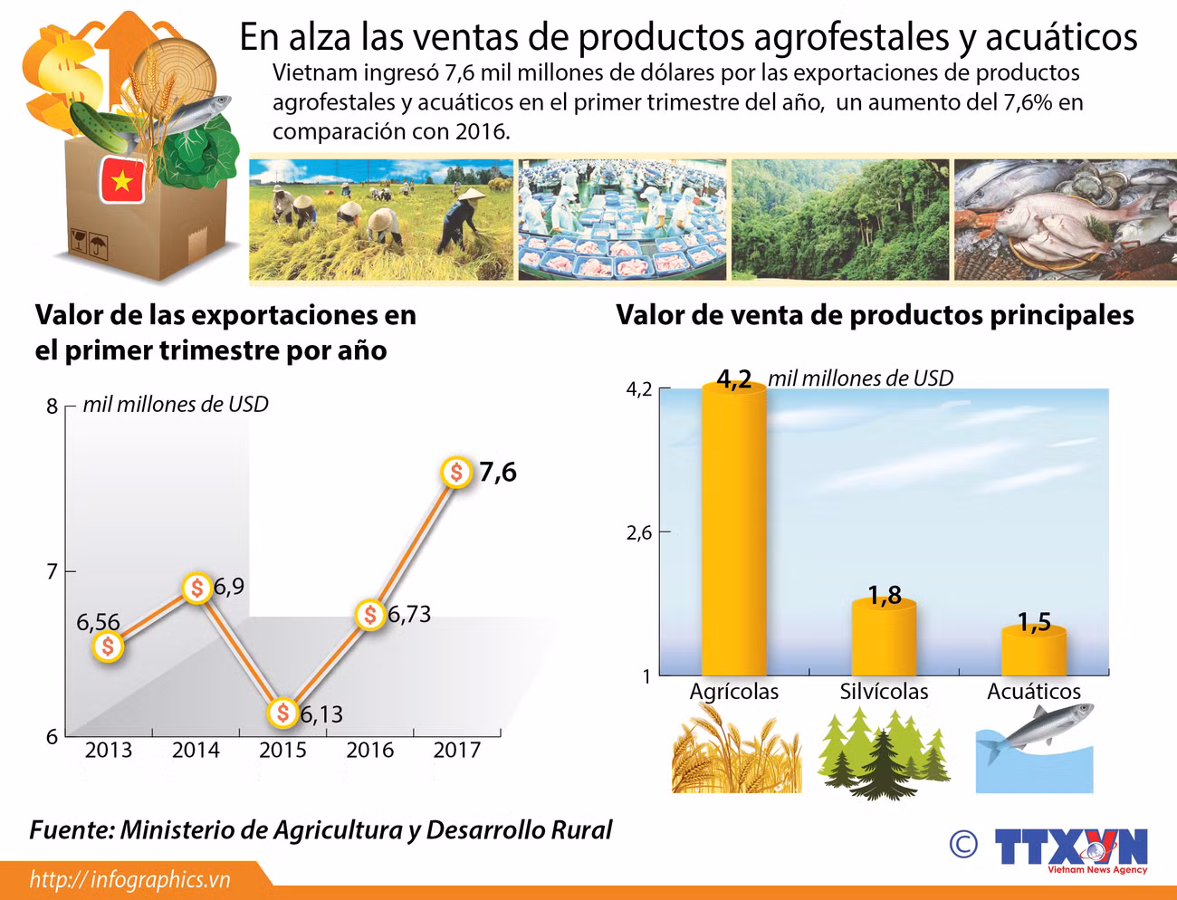 [Infografía] En alza las ventas de productos agrofestales y acuáticos ảnh 1