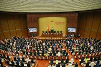 En una sesión de la Asamblea Nacional de Vietnam (Fuente: VNA)