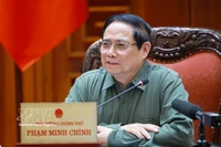 El primer ministro de Vietnam, Pham Minh Chinh, habla en la cita (Fuente: VNA)