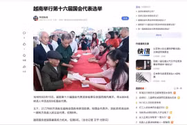 El sitio web de la Televisión Central de China (CCTV) informa sobre las elecciones. (Fuente: VNA)