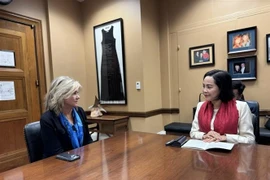 La vicepresidenta de la Asamblea Nacional de Vietnam, Nguyen Thi Thanh, y la senadora Marsha Blackburn. (Fuente: VNA)