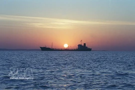 Un petrolero anclado frente a la isla de Qeshm, en el estrecho de Ormuz. (Fuente: Middle East Eye/VNA)