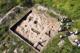 El sitio arqueológico Vuon Chuoi se ubica en la comuna de Hoai Duc. (Fuente: VNA)