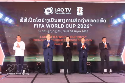  Empresa conjunta de Viettel en Laos adquiere los derechos de transmisión de la Copa Mundial de la FIFA 2026. (Foto: VNA)