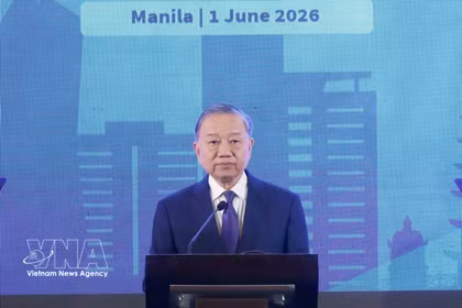 El secretario general del Partido Comunista y presidente de Vietnam, To Lam, en el Foro de Negocios Vietnam - Filipinas. (Foto: VNA)